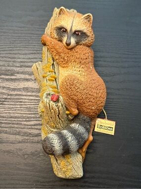Bossons Resin 3D Hand Painted Raccoon Wall Plaque Signed England 8in Medium